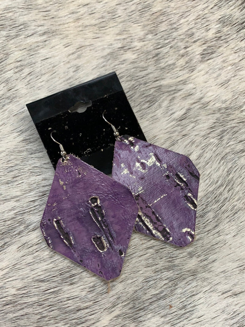 Purple Metallic Earrings