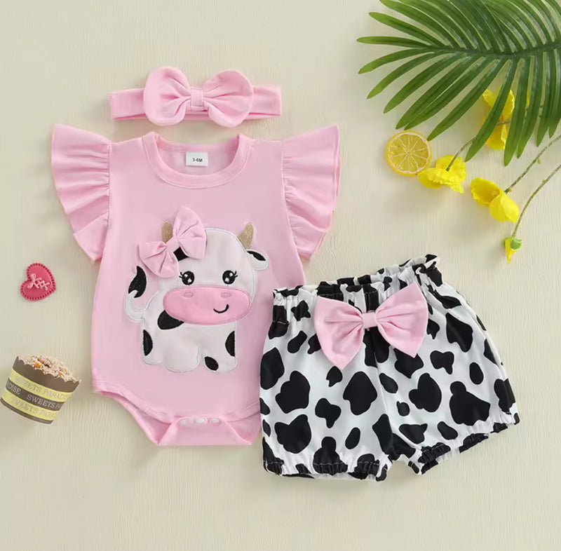 Pink Cows Short Set