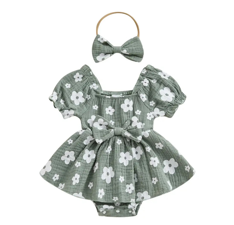 Sage Floral Onesie
