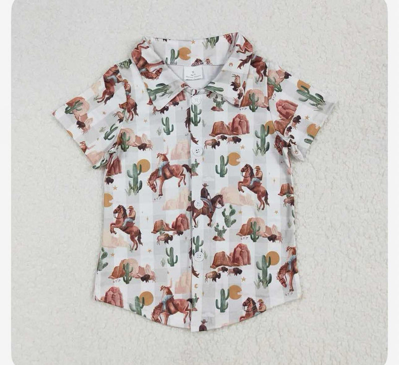 Cowboys Cactus Button Up
