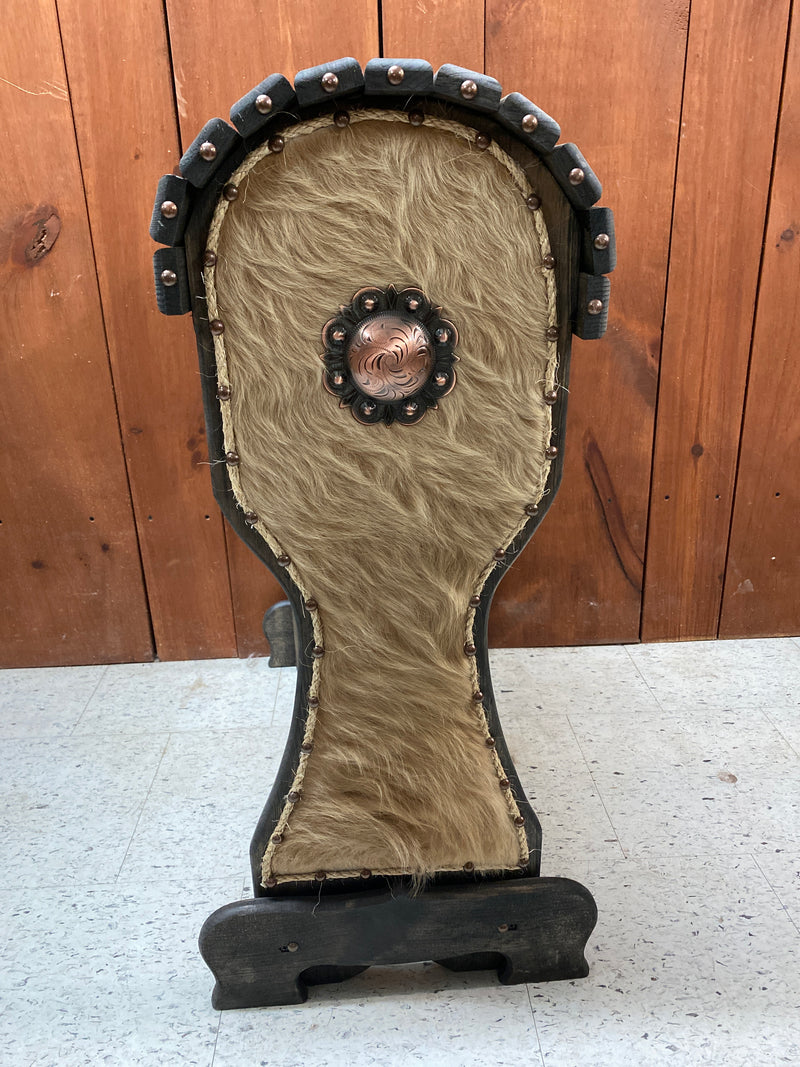 Saddle Stand- Blonde Hide- Dark Stain