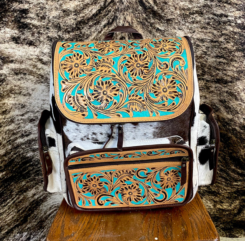 Tooled Backpack Turquoise