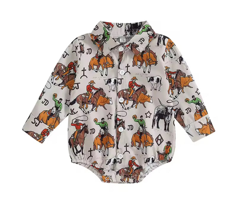 Branded Cowboys LS Onesie
