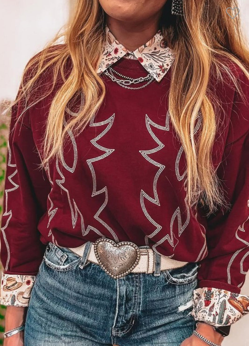 Embroidered Western Top