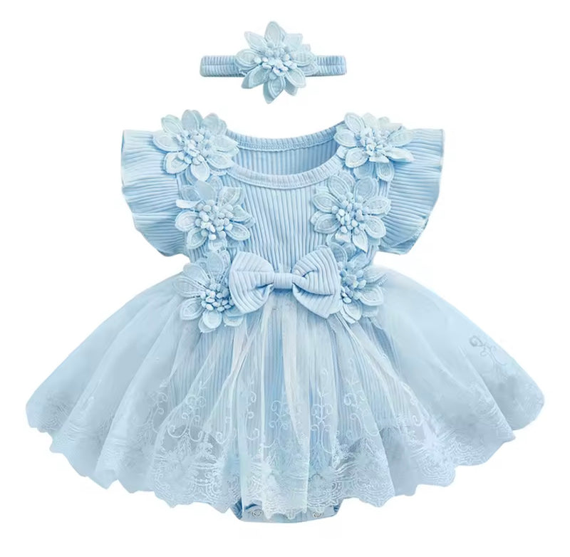 Fancy Blue Dress 0-3mo