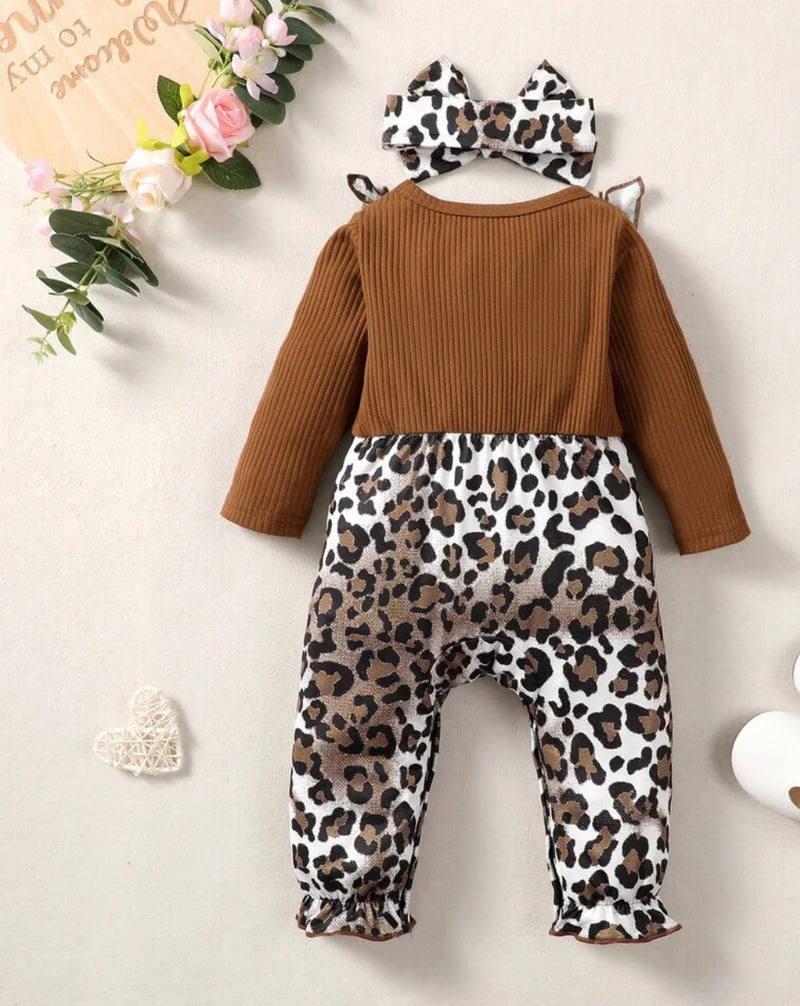 Brown Leopard Romper