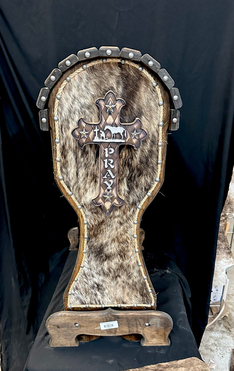 Saddle Stand- Cross- Medium Stain
