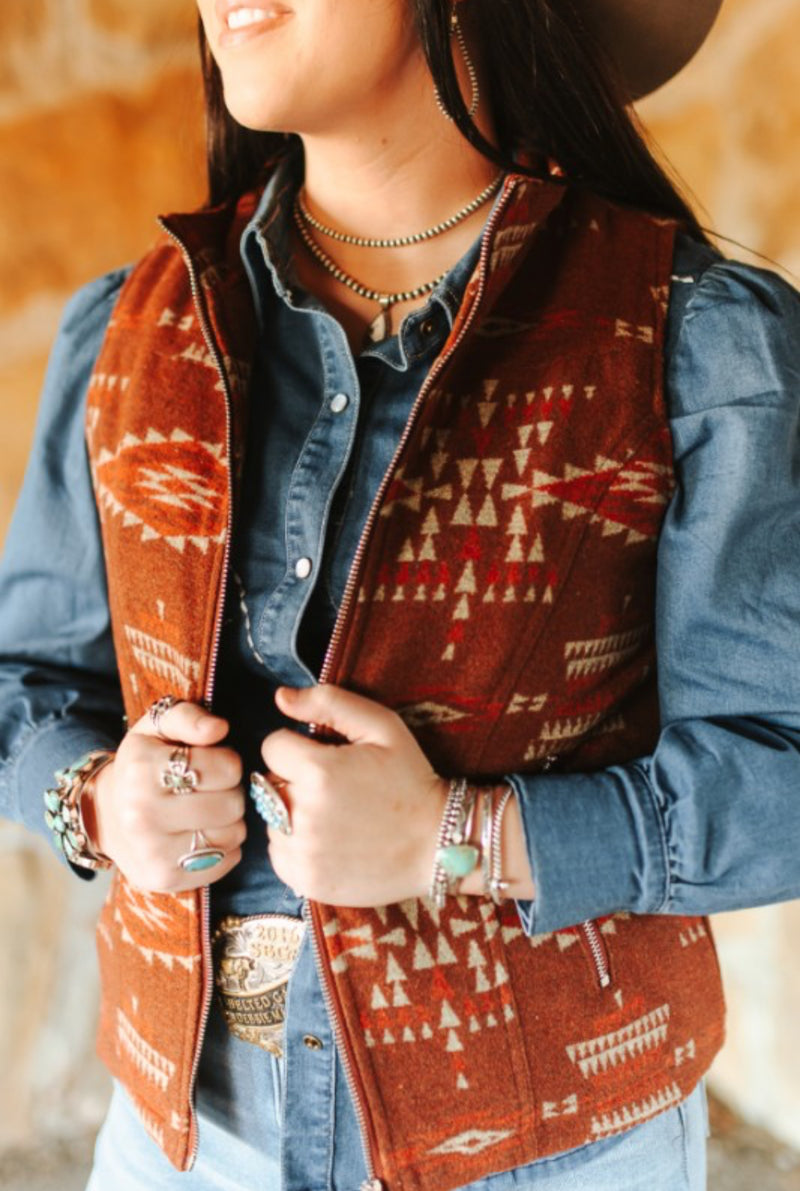 Aztec Zip Up Vest