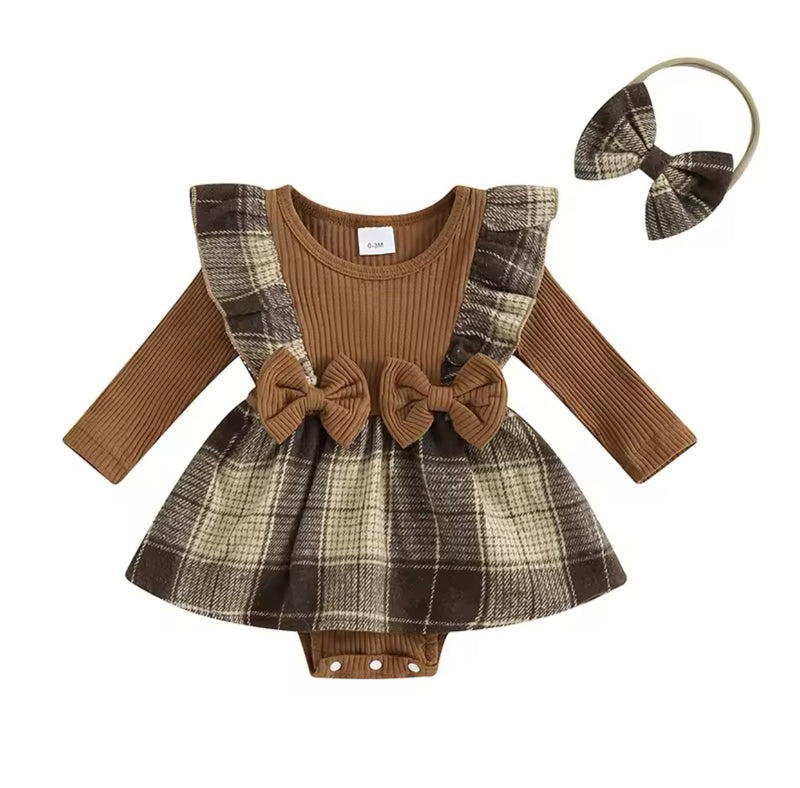 Brown Plaid Dress