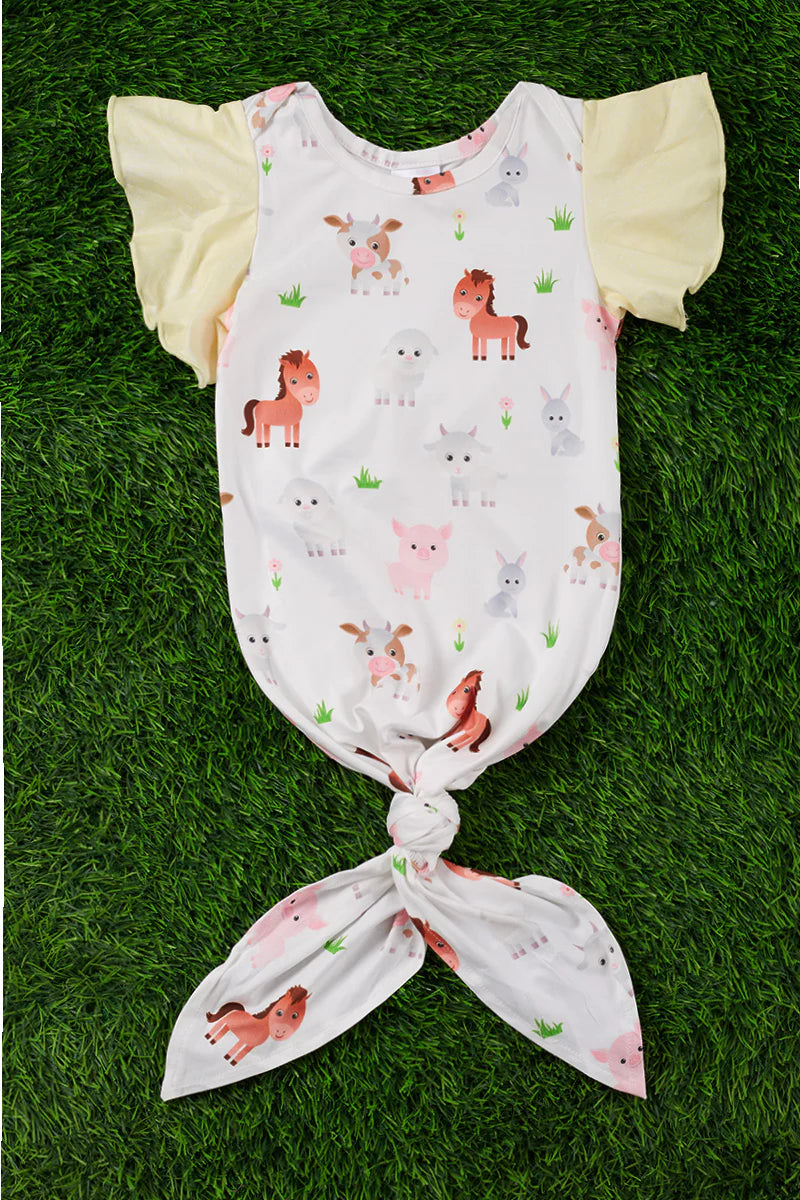 Yellow Farm Baby Gown