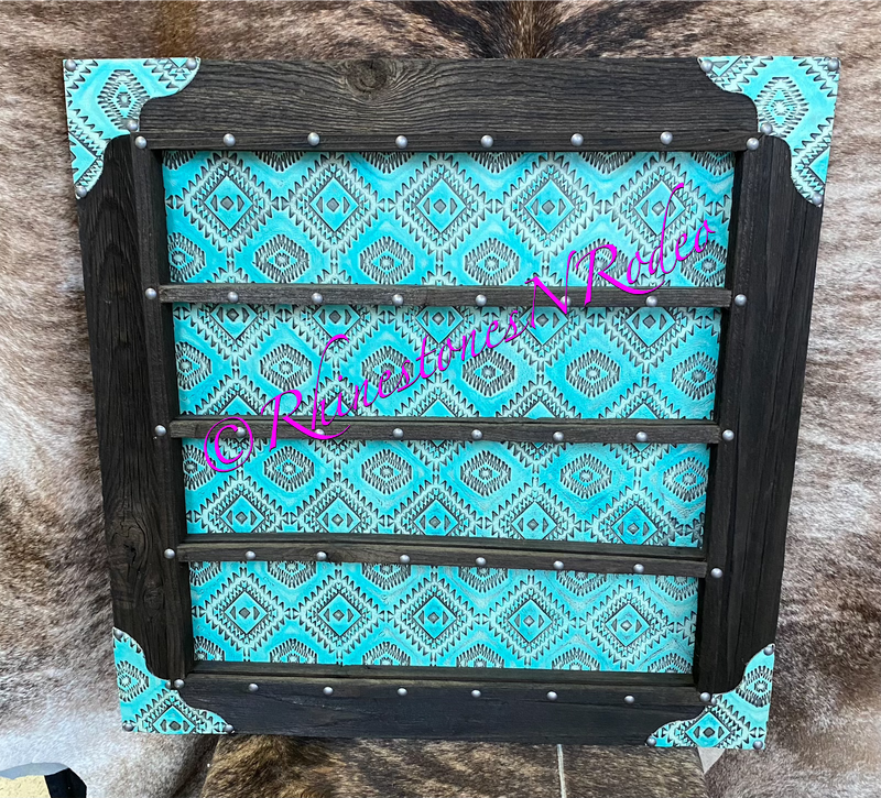 Turquoise Aztec Leather Buckle Case