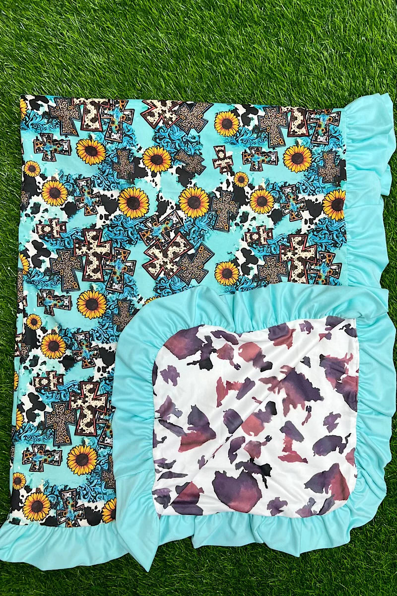 Reversible Blanket-3 Sunflower/cross