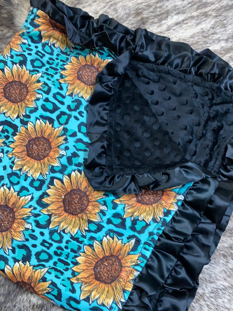 Turq Sunflower Blanket