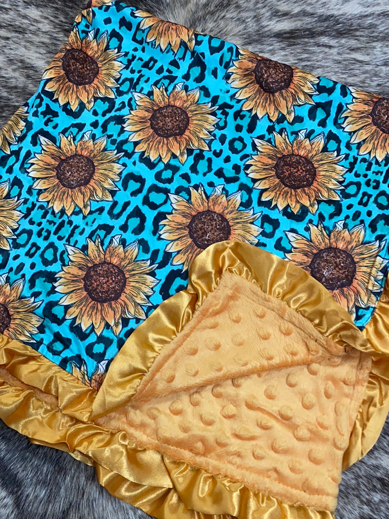 Turq Sunflower Blanket