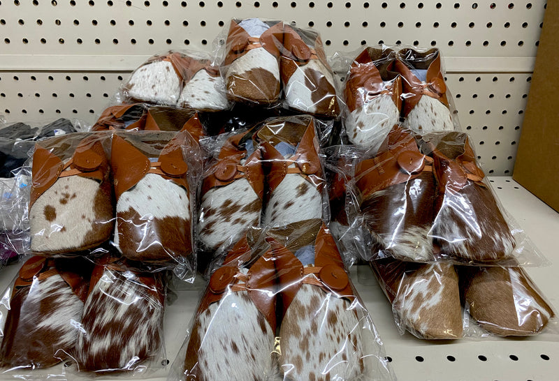 Cowhide Baby Moccasins-Rust