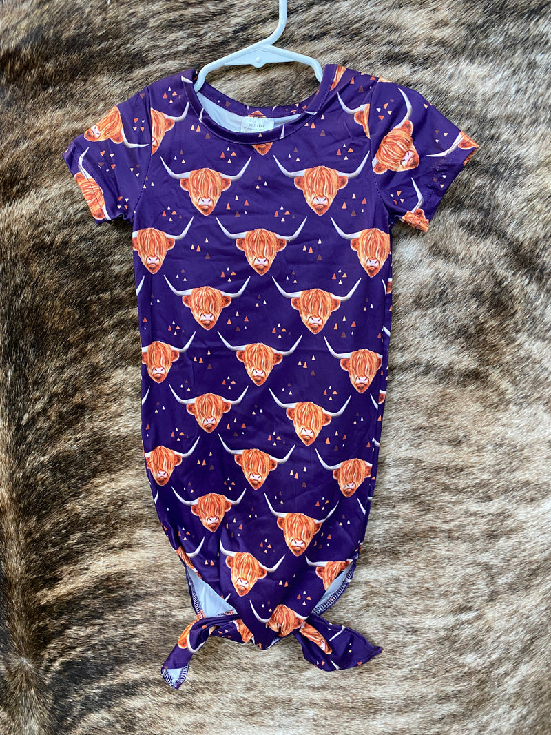 Purple Highlander Baby Gown