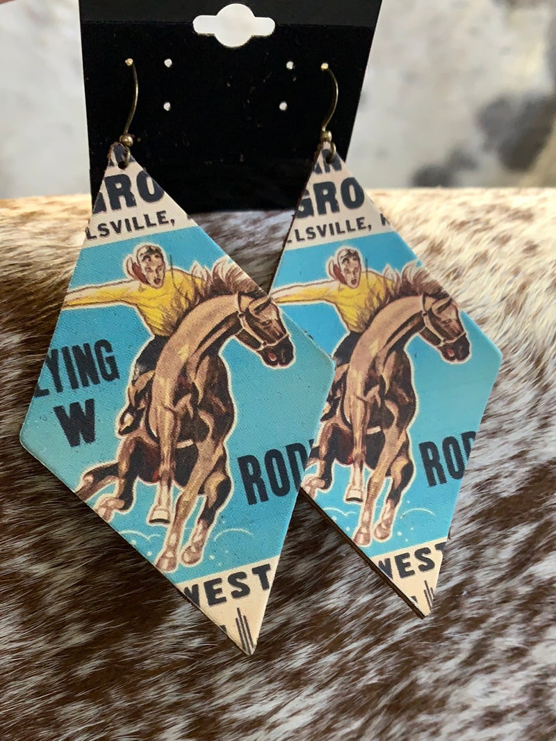 Vintage Rodeo Poster Earrings
