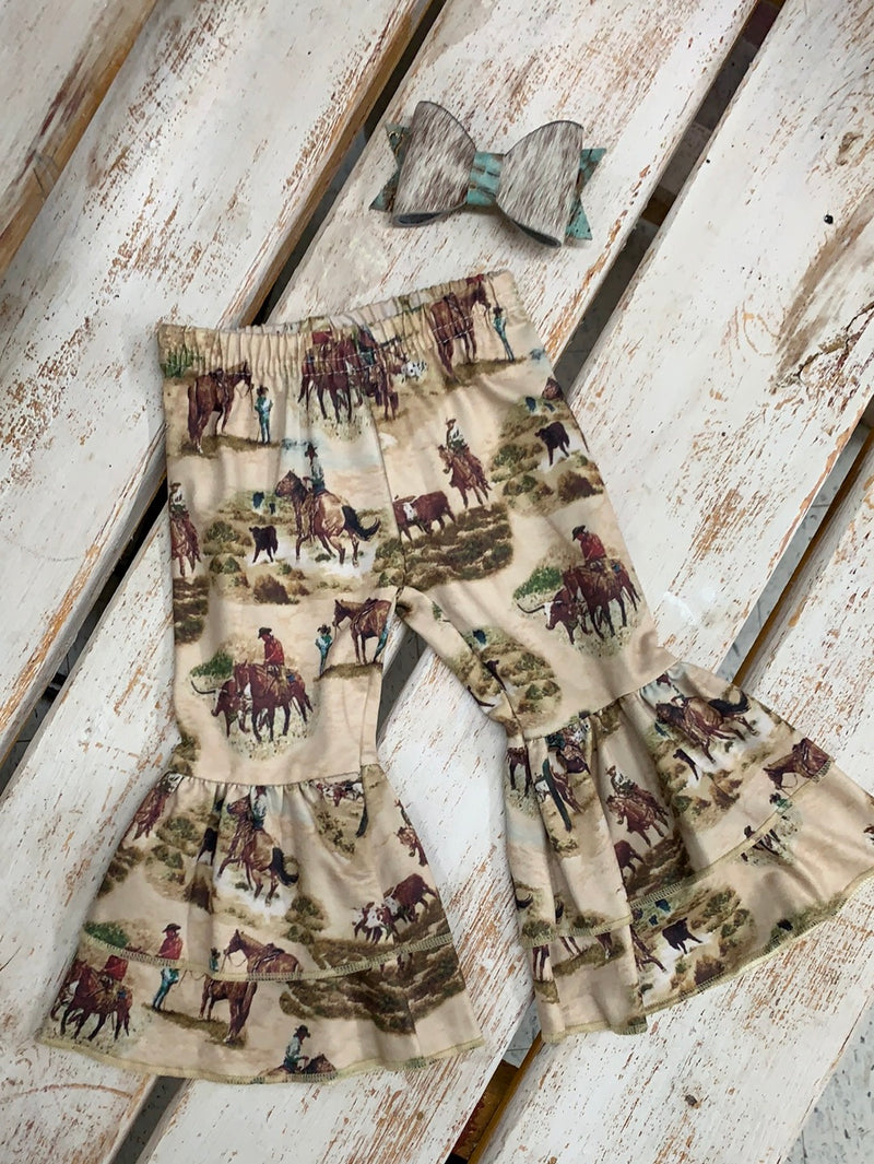 Vintage Cowboy Print Baby Bells