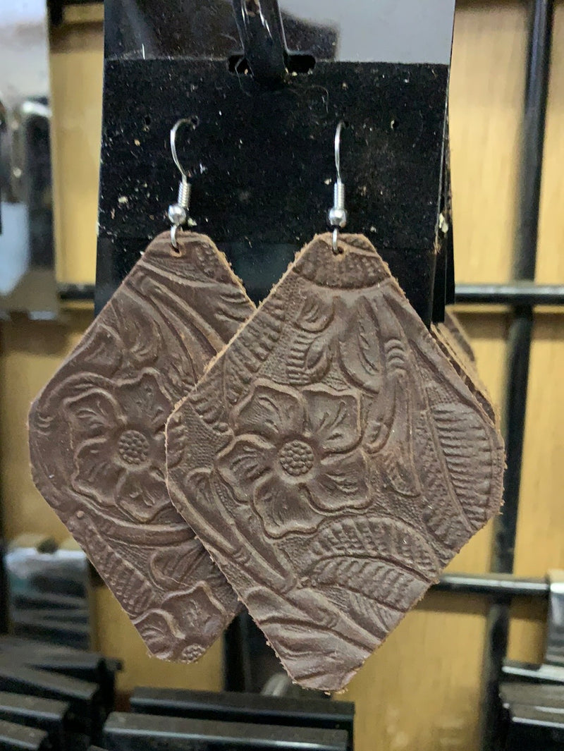 Tooled Leather Earrings
