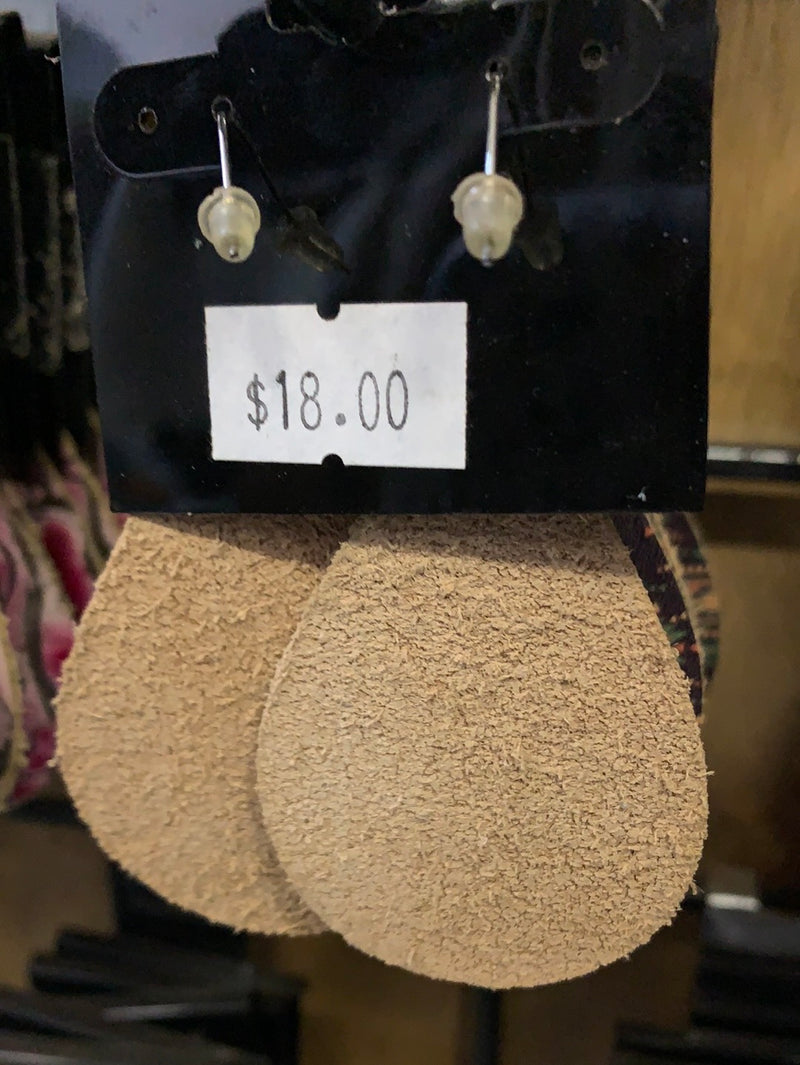 Brown Aztec Teardrop Earrings